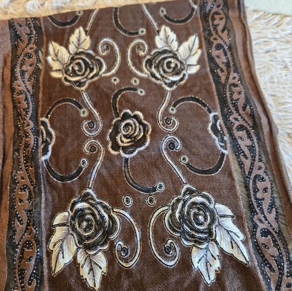 Brown and Black Long Scarf - Picture 7 of 11